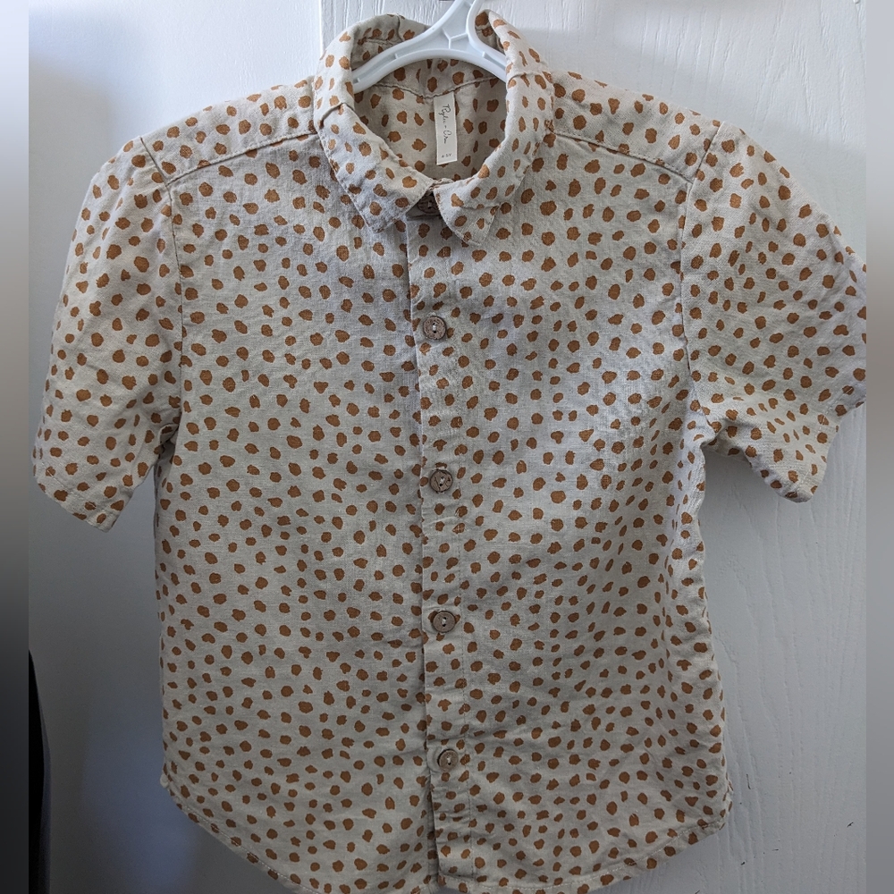 Rylee + Cru Tan and Brown, Button Down Shirt